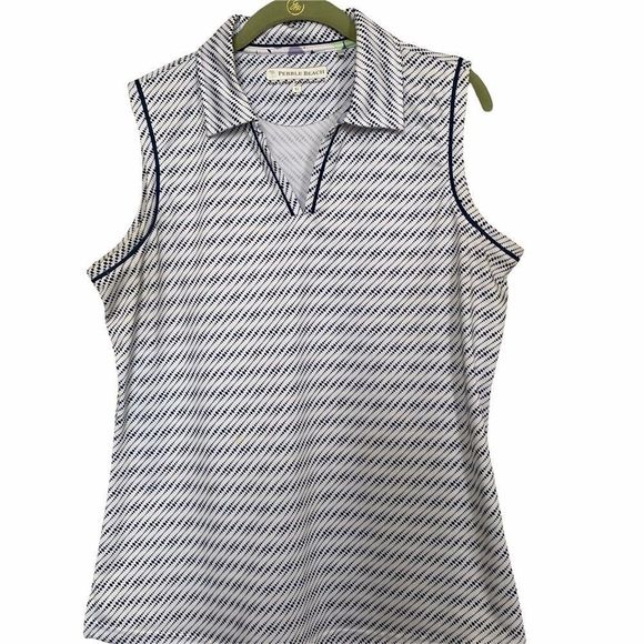 PEBBLE Beach Sz XL Sleeveless Polo Top - Picture 1 of 6